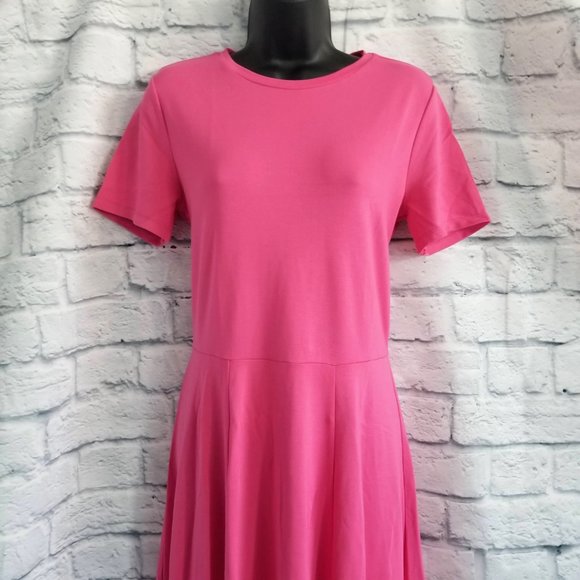 Zara A Line Flared Midi Dress in Fuchsia - Size M - Picture 4 of 9
